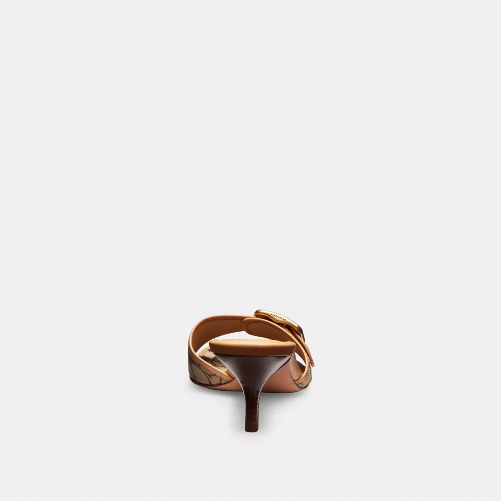 Margot Sandal In Signature Sateen Jacquard - Signature Jacquard/Khaki/Light Peach