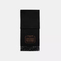 Embroidered Patch Cashmere Muffler - Black