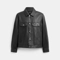 Leather Trucker Jacket - Black