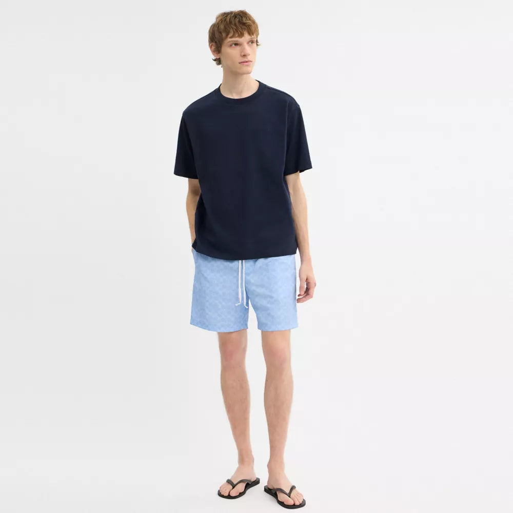 Signature Swim Trunks In Recycled Polyester - Cerulean Light Blue