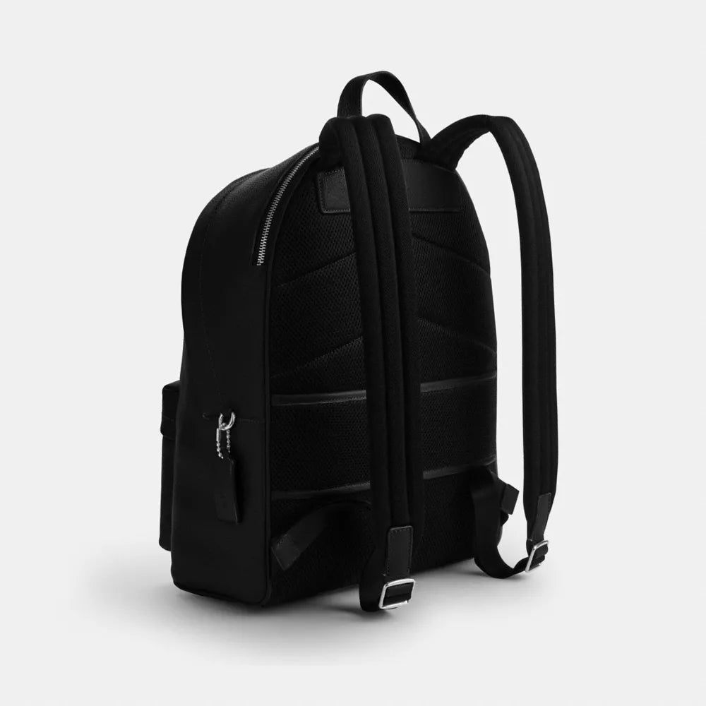 Taylor Backpack - Pebbled Leather/Silver/Black
