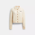 Embroidered Cropped Cardigan - Ecru