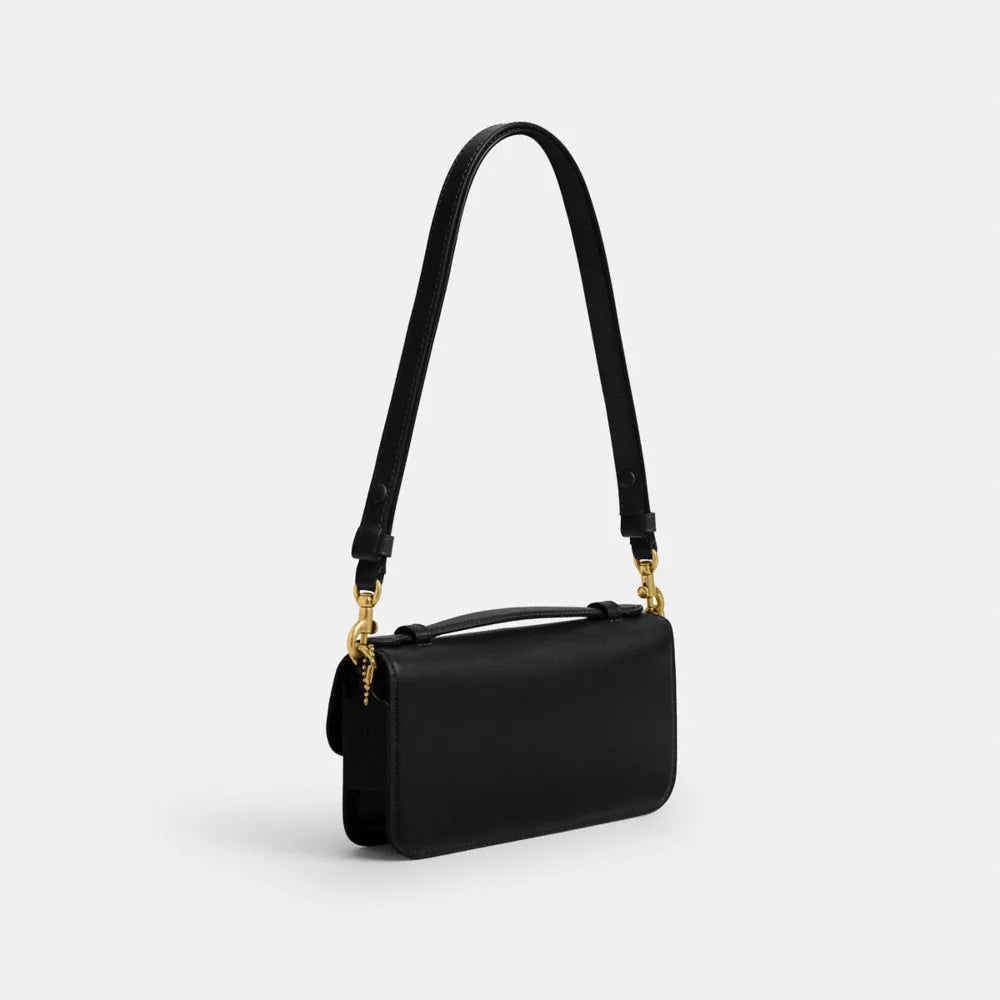 New York Elora Top Handle Crossbody Bag - Smooth Leather/Brass/Black