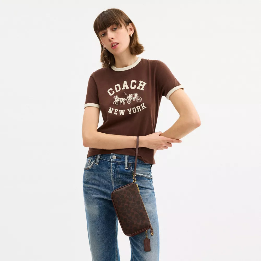 Plaza Bag In Signature Canvas - Coated Canvas/Brass/Maple