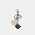 Dice Bag Charm - Light Antique Gold/Silver Black Multi
