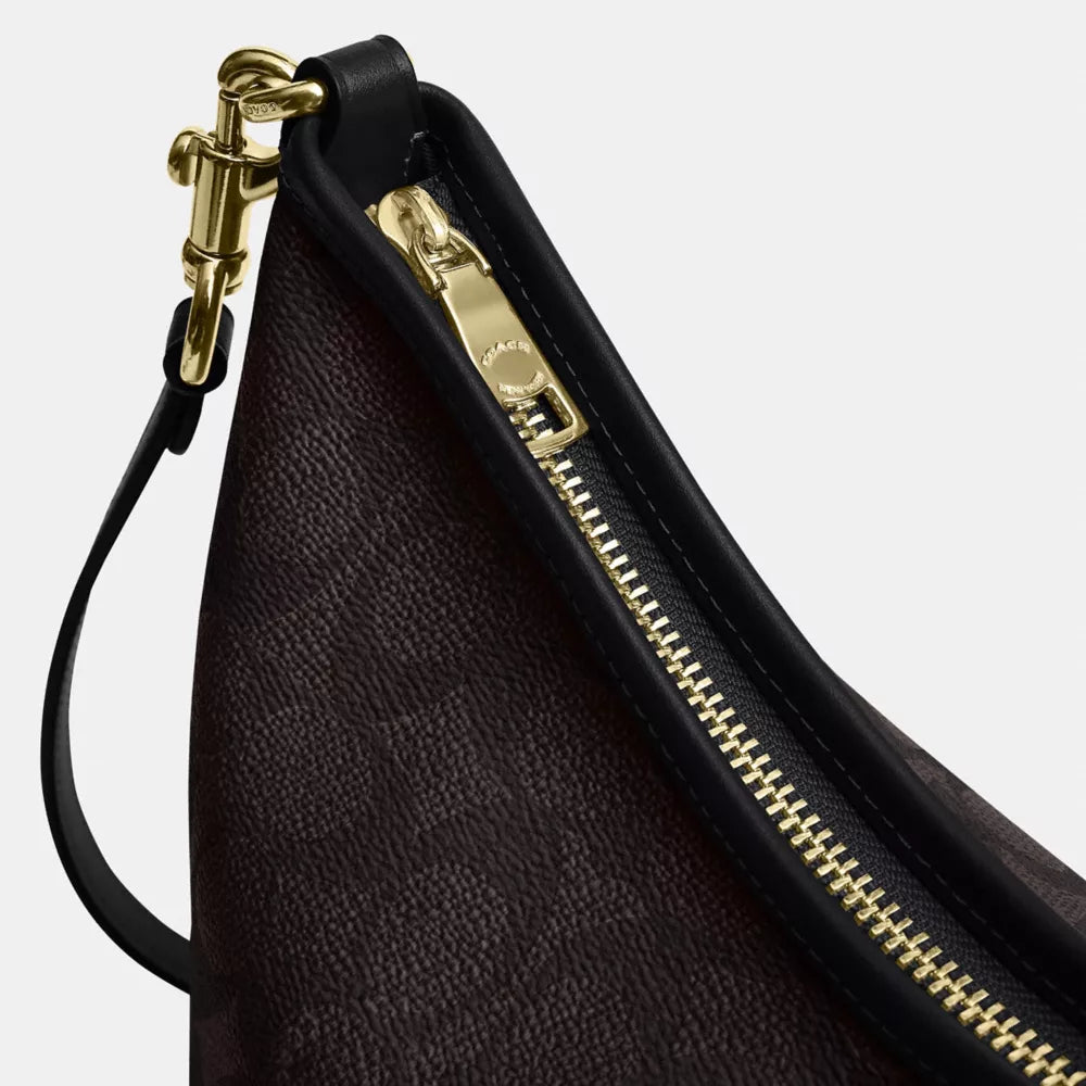 Laurel Shoulder Bag In Signature Canvas - Signature Canvas/Gold/Walnut/Black
