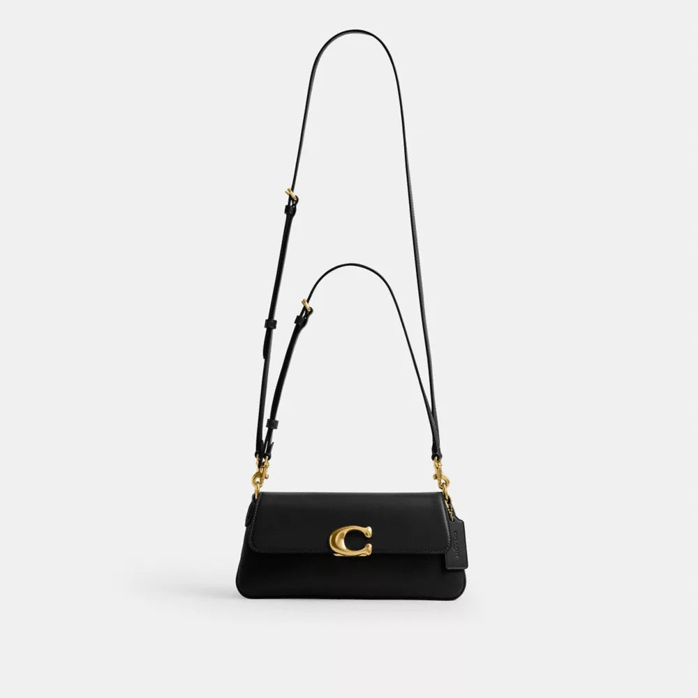 Jet Shoulder Bag - Smooth Leather/Brass/Black