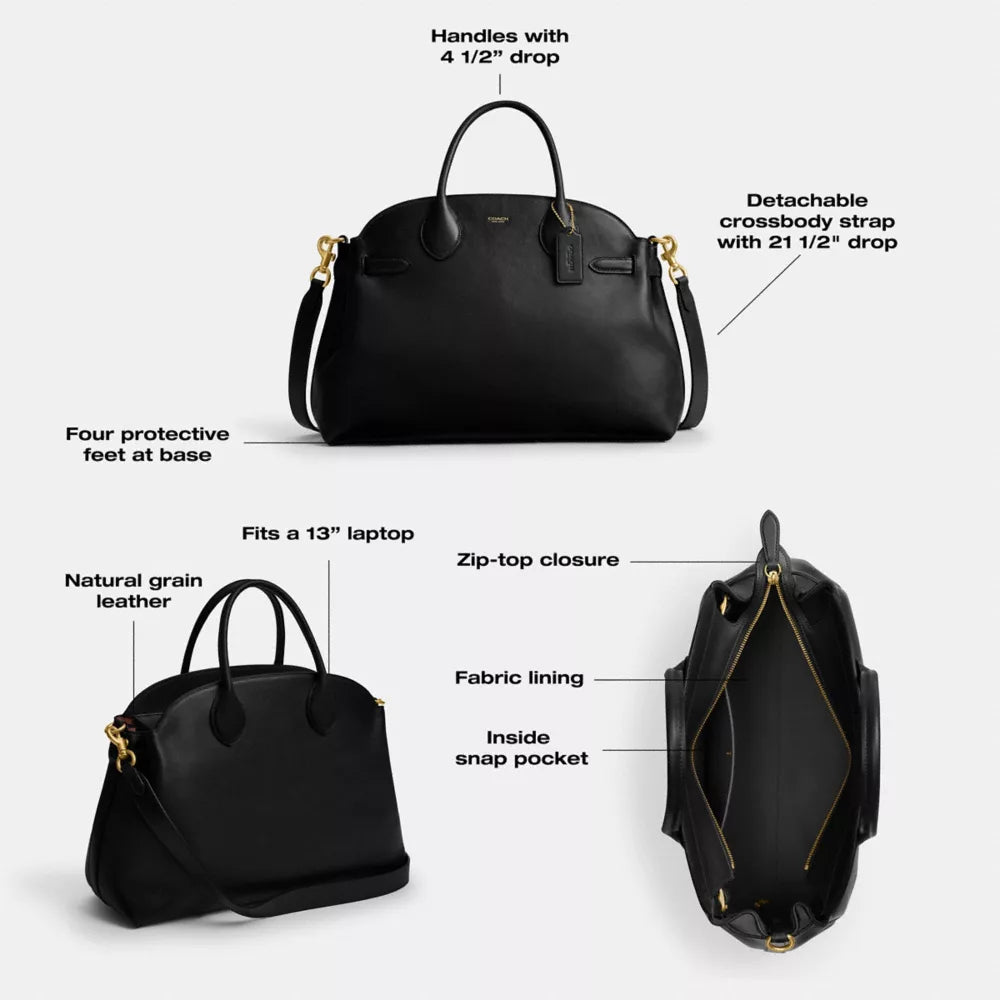 Soft Empire Carryall Bag 40 - Smooth Leather/Brass/Black