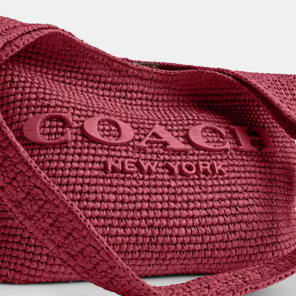 Brooklyn Shoulder Bag 28 - Straw/Brass/Dark Fuchsia