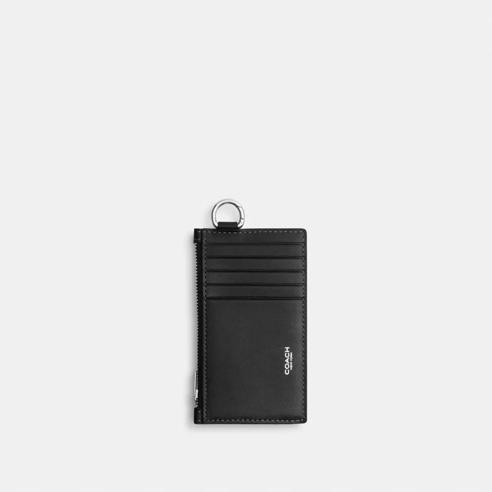 Zip Card Case With Teddy Graphic - Black
