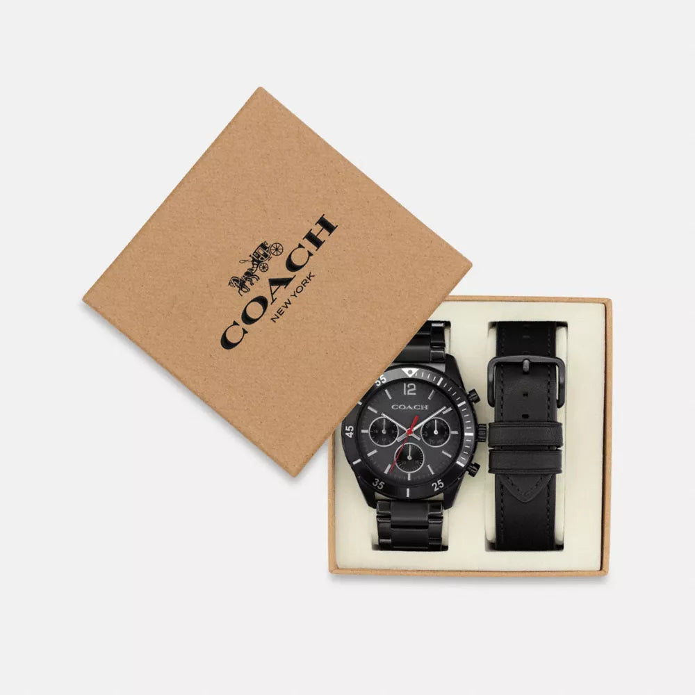 Cole Chronograph Watch Gift Set, 44MM - Black