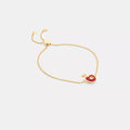 Signature Apple Slider Bracelet - Gold/Red Multicolor