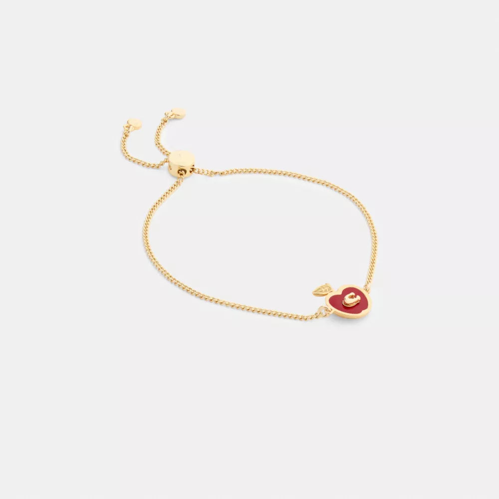 Signature Apple Slider Bracelet - Gold/Red Multicolor