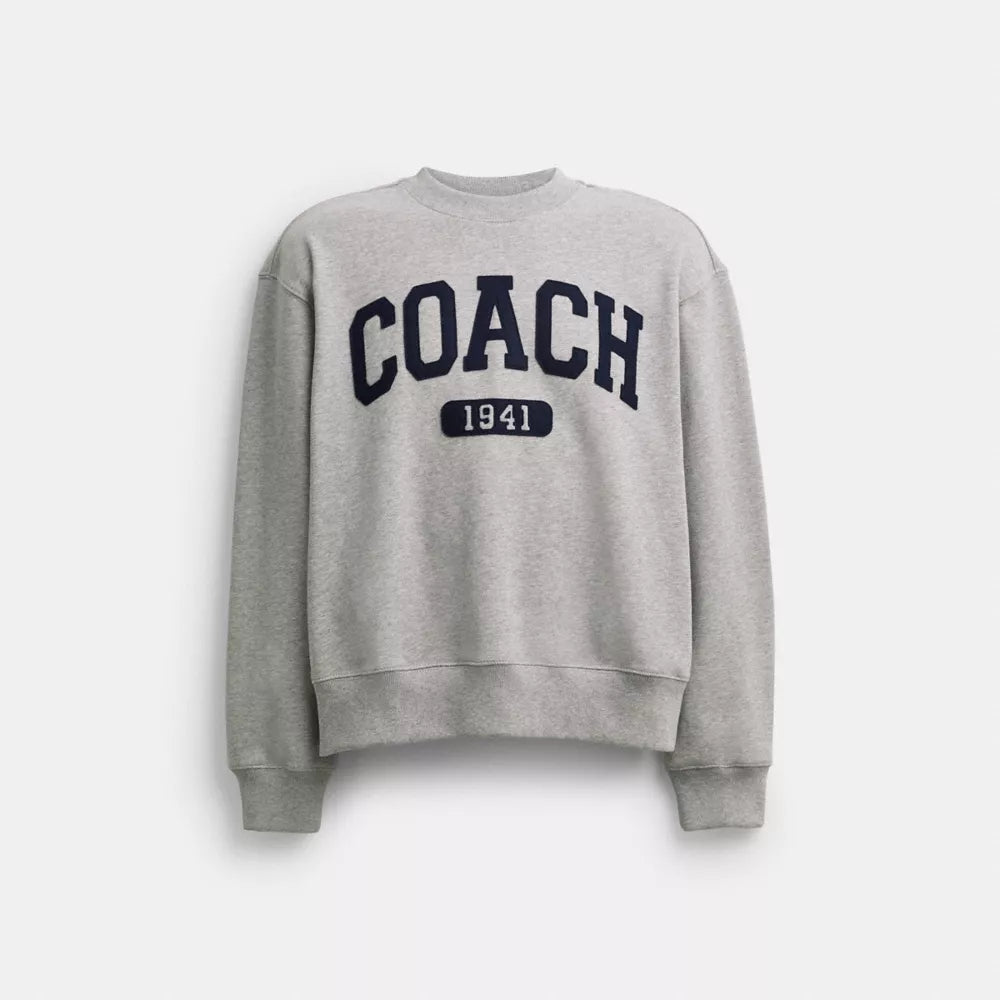 Sporty Boyfriend Crewneck Sweatshirt - Heather Grey