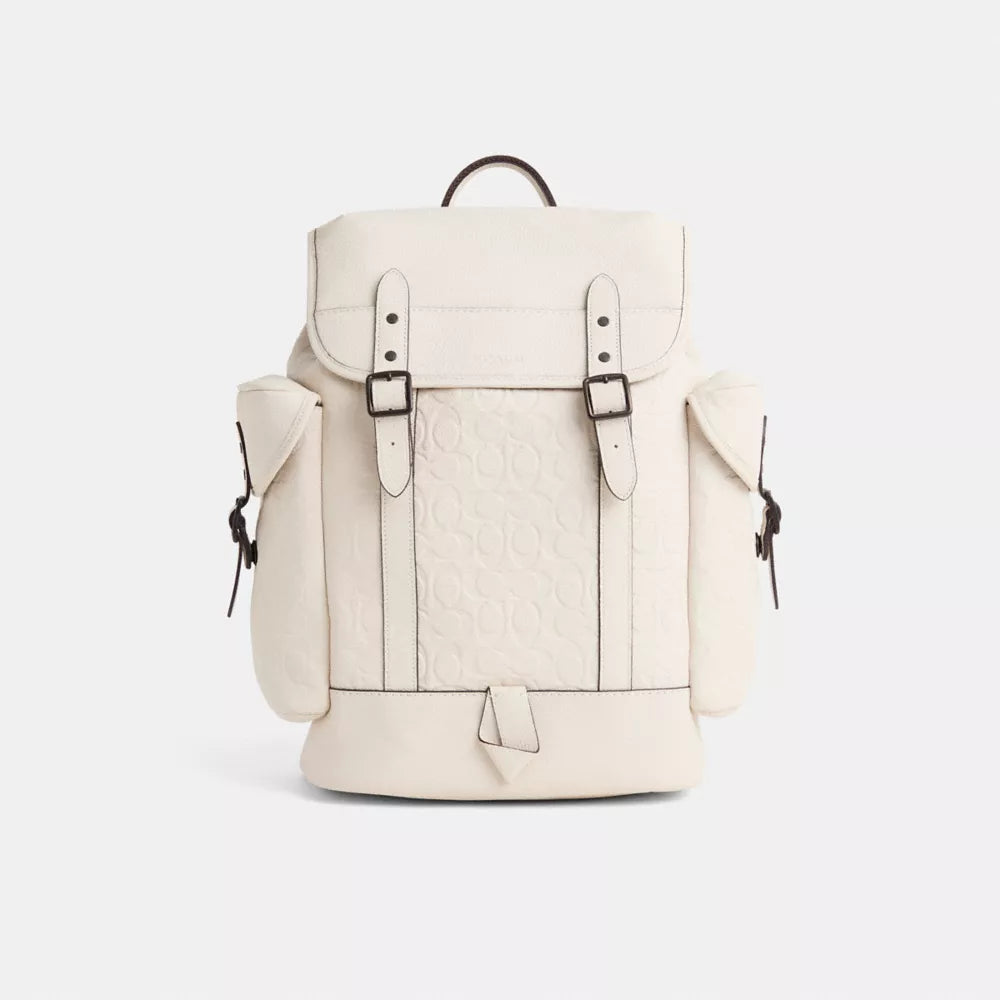 Restored Hitch Backpack In Signature Leather - Chalk
