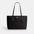 Station Tote Bag In Signature Leather - Pebbled Leather/Gold/Black