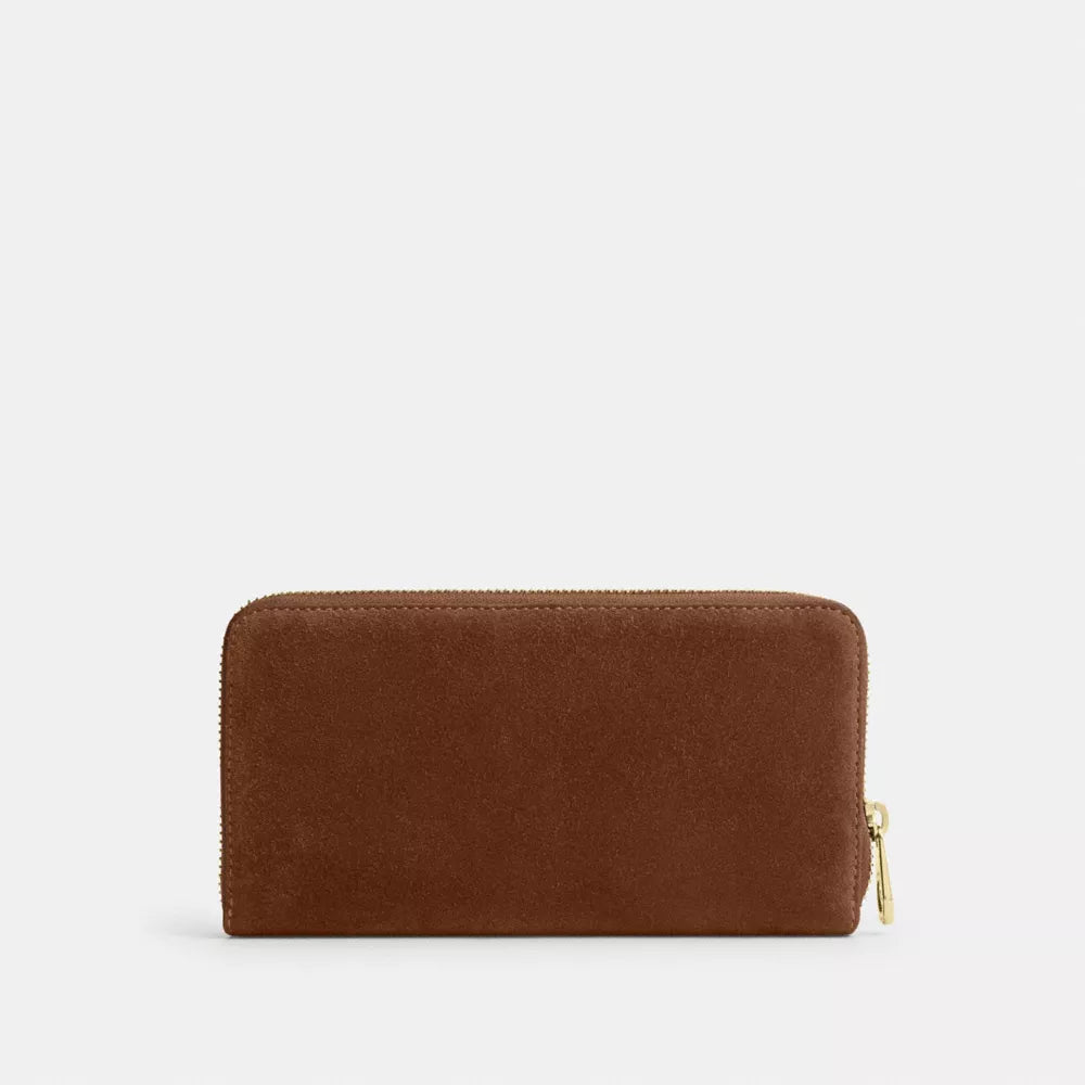 Long Zip Around Wallet - Gold/Warm Brown