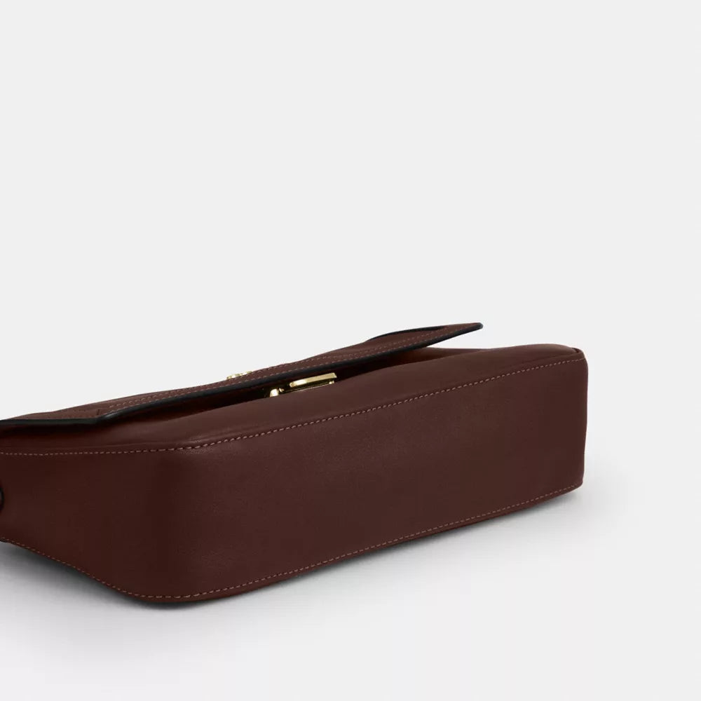 Etta Small Flap Shoulder Bag - Natural Grain Leather/Gold/Maple