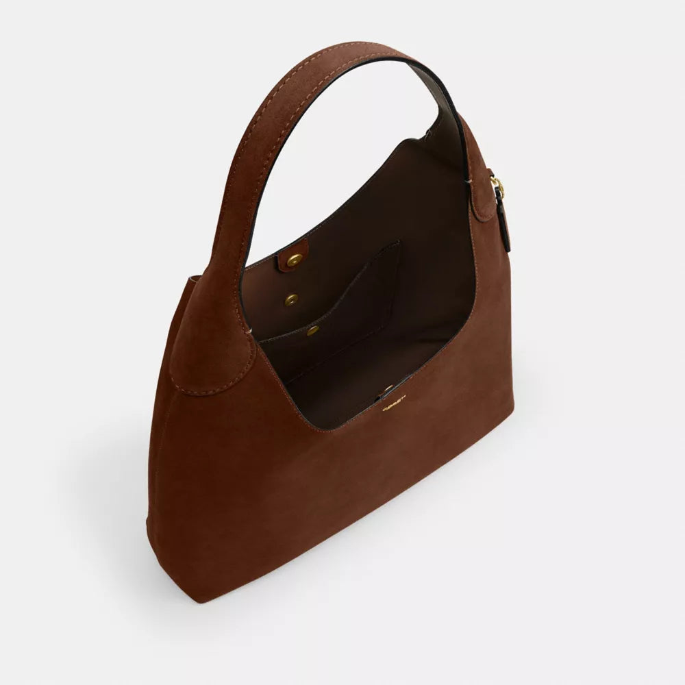 Brooklyn Shoulder Bag 39 - Suede/Brass/Warm Brown
