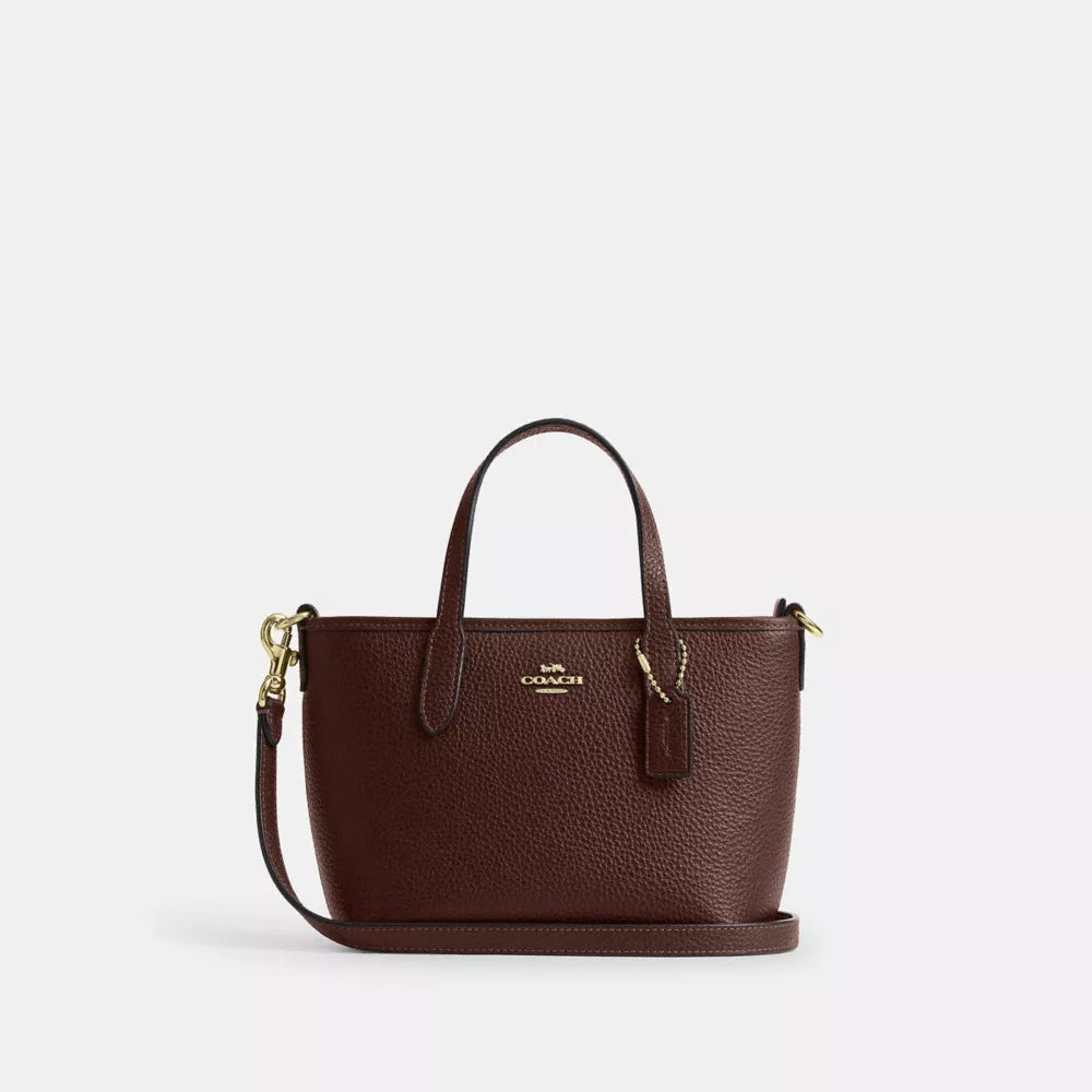 City Mini Tote Bag - Pebbled Leather/Gold/Maple