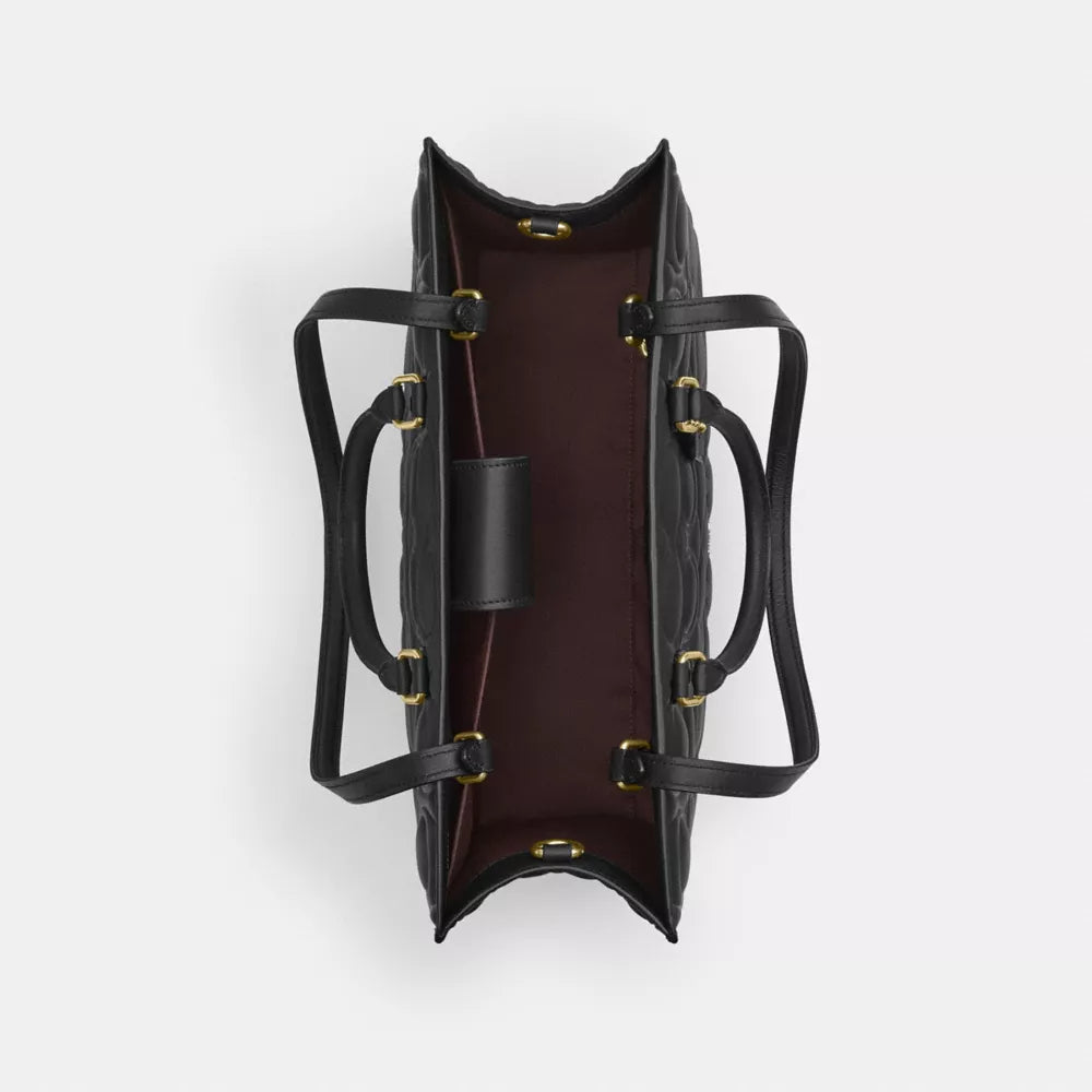 Maggie Tote Bag In Signature Leather - Gold/Black