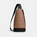 Dominic Sling Pack In Signature Canvas - Gunmetal/Tan/Black