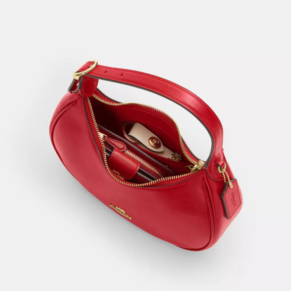 Emily Shoulder Bag - Crinkle Leather/Gold/Poppy