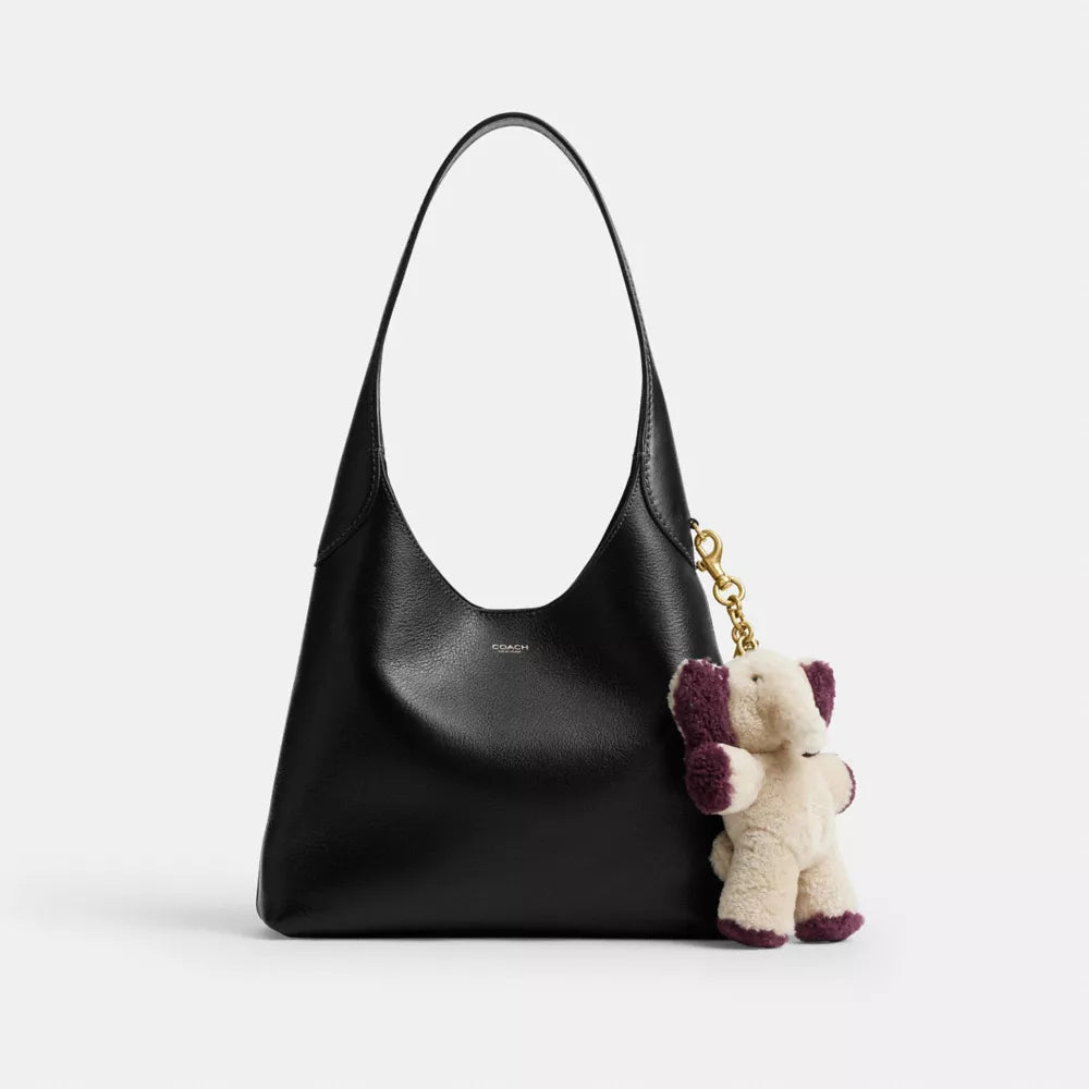 Ellie Bag Charm In Shearling - Shearling/Brass/Multi