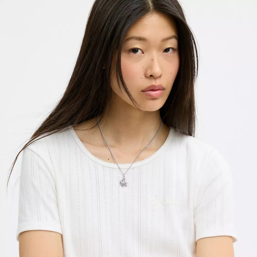 Pearl And Seashell Pendant Necklace - Silver/Pearl