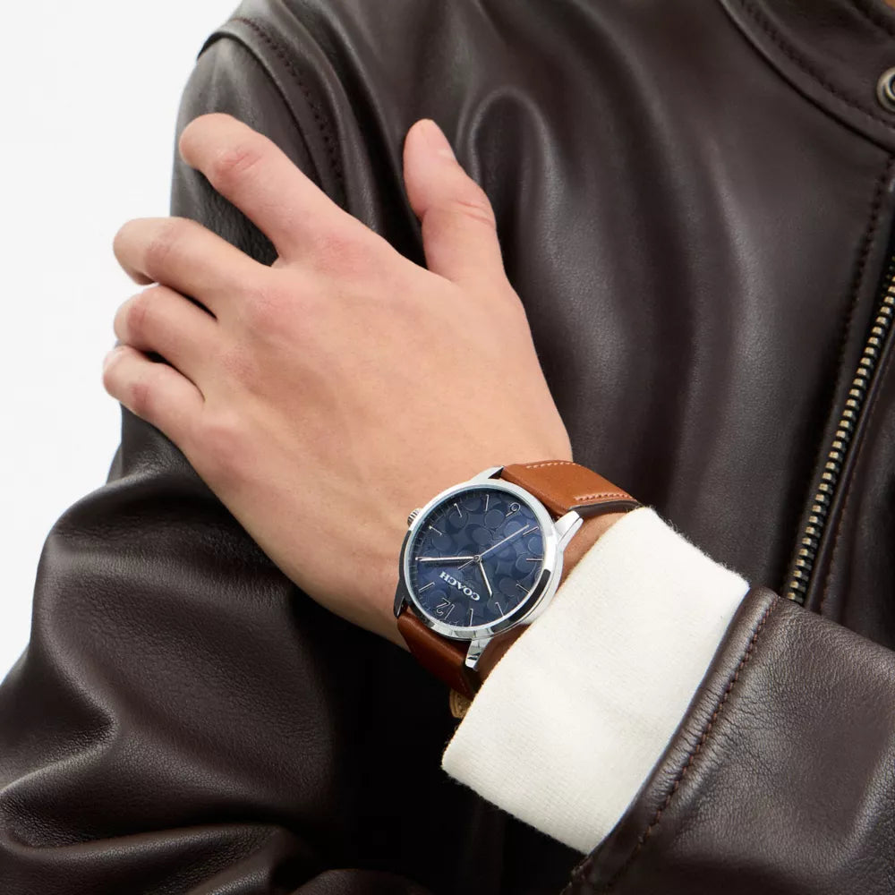 Keane Watch Gift Set, 39MM - Stainless Steel/ Saddle