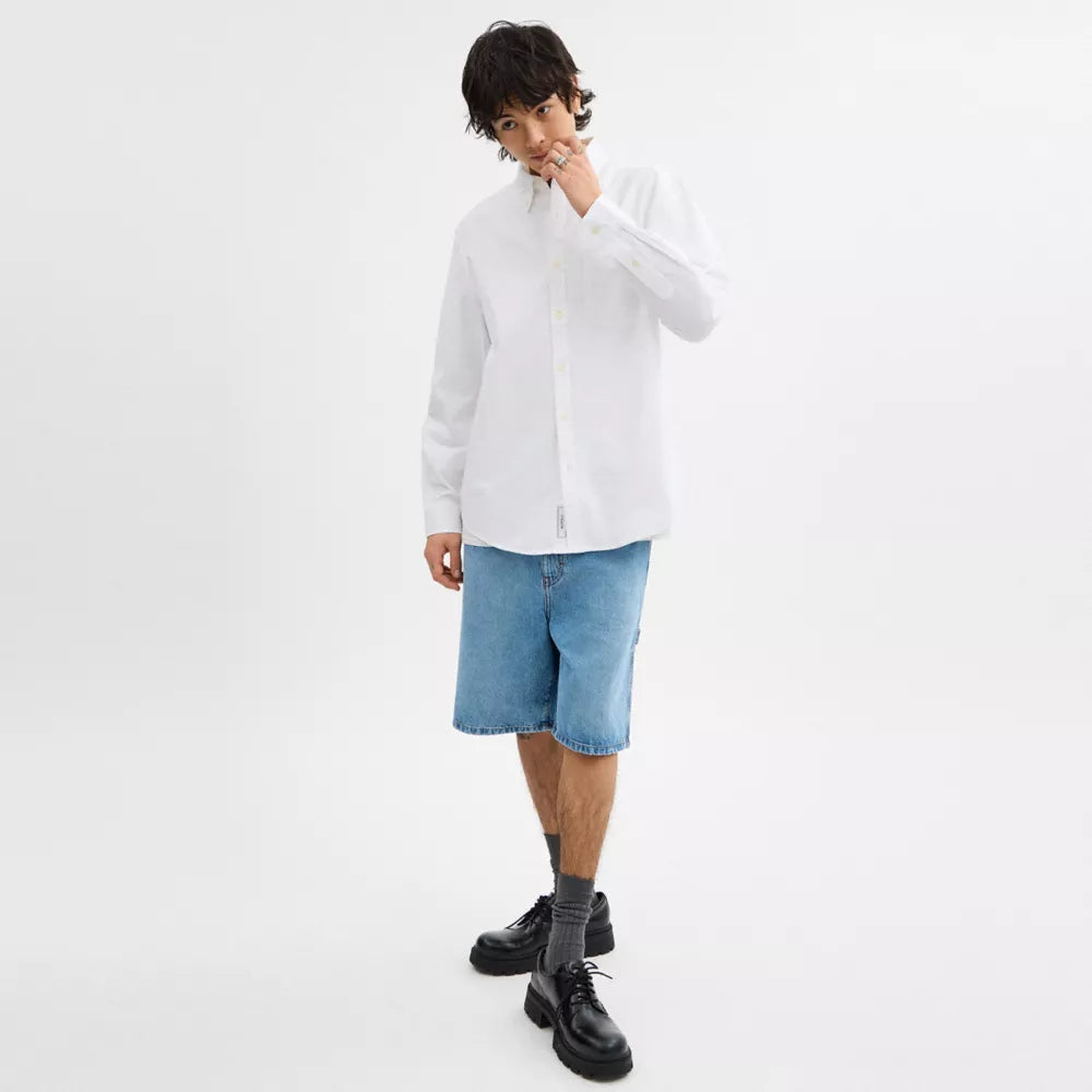 Long Sleeve Button Down Shirt - White