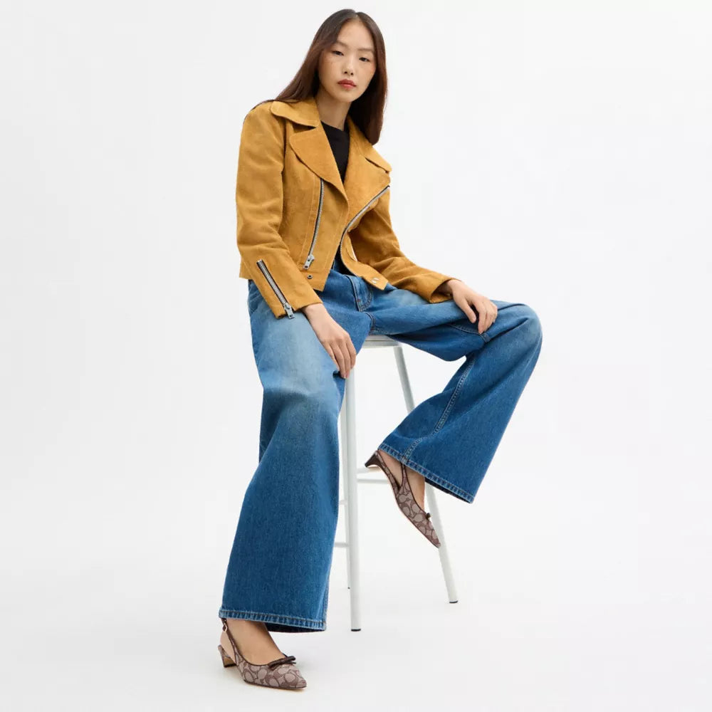Bow Slingback Heel In Signature Jacquard - Oak/Maple