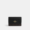 Flap Card Case In Signature Canvas - Signature Canvas/Gold/Walnut/Black