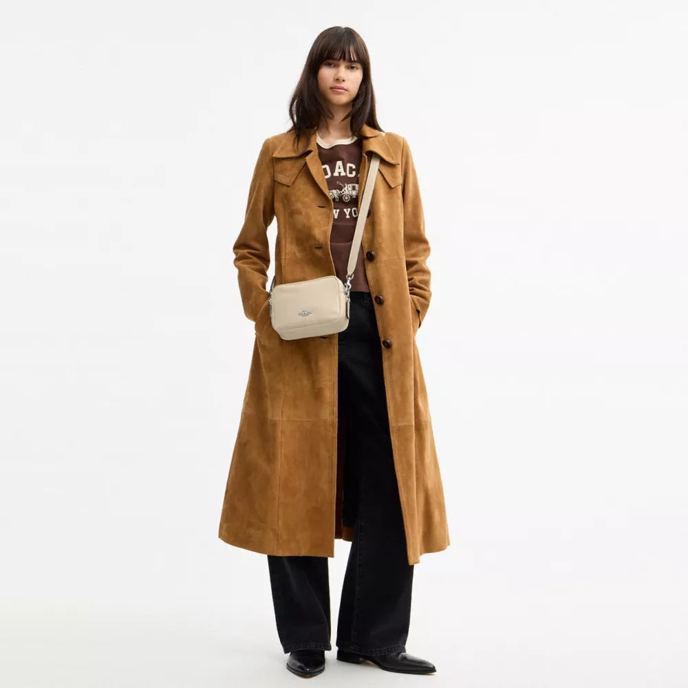 Mini Carey Crossbody Bag - Glazed Leather/Silver/IVORY