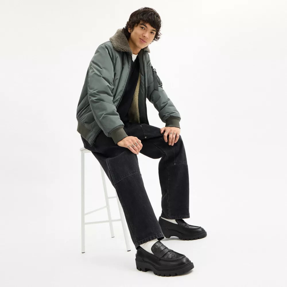 Loafer In Signature Leather - Black