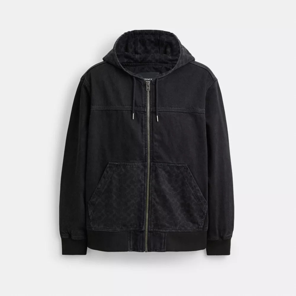 Signature Denim Zip Jacket - Black Wash
