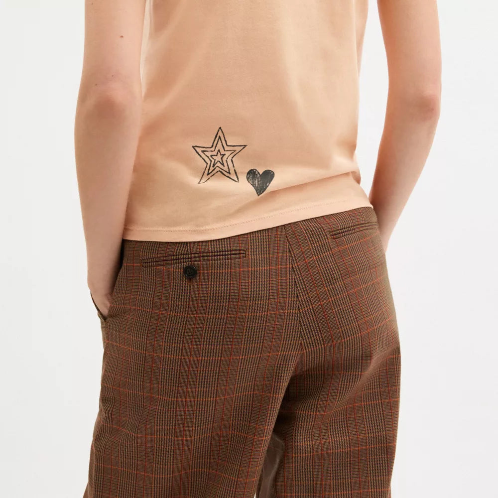 Tailored Pants - Orange/Pink Plaid