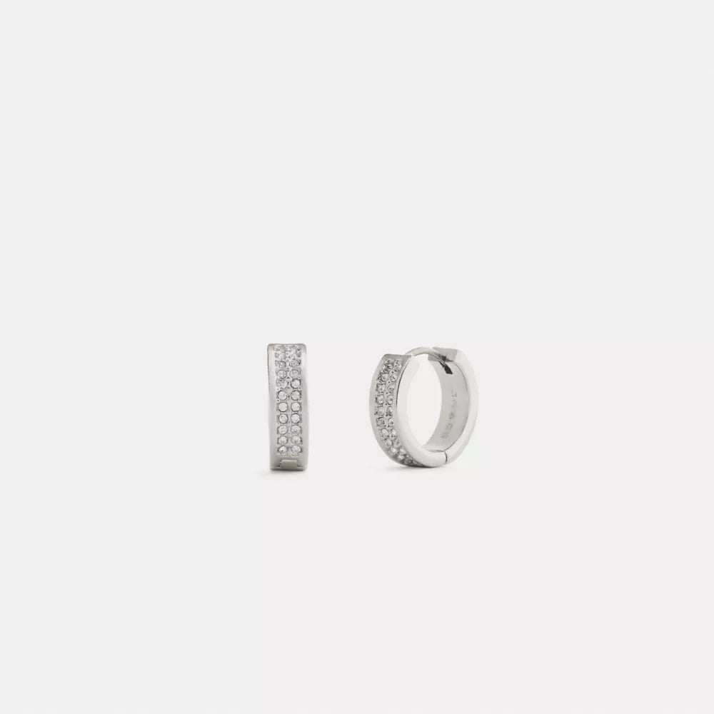 Pavﾨﾦ C Huggie Earrings - Silver