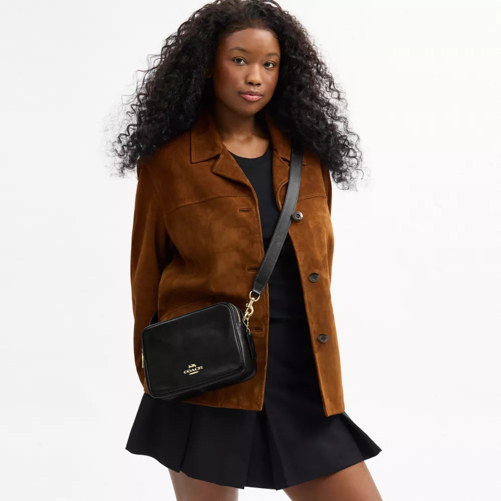 Carey Crossbody Bag - Crinkle Leather/Gold/Black