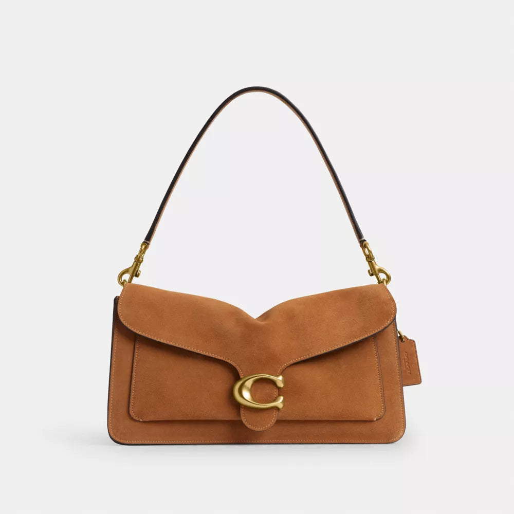 Tabby Shoulder Bag 36 - Suede/Brass/Caramel