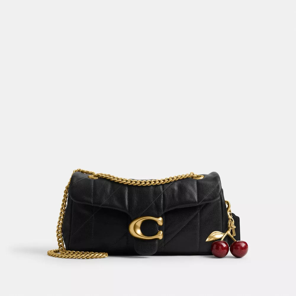 Tabby Shoulder Bag 26 With Quilting - Brass/Black