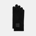 Knit Tech Gloves With Rubber Patch - Black