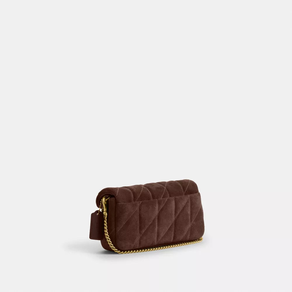Tabby Chain Crossbody Bag 19 With Quilting - Brass/Dark Chocolate