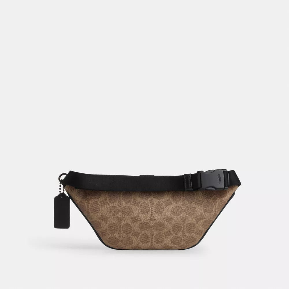 Travis Belt Bag 30 In Signature Canvas - Matte Black/Tan Black