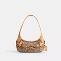 Belted Ergo Shoulder Bag 26 In Signature Jacquard - Jacquard/Brass/Khaki Light Peach