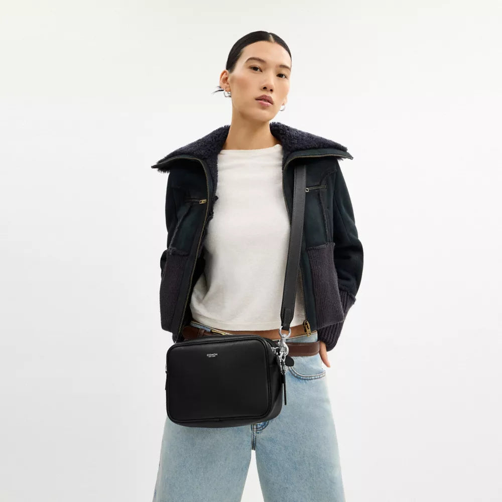 Radio Camera Bag - Natural Grain Leather/Black