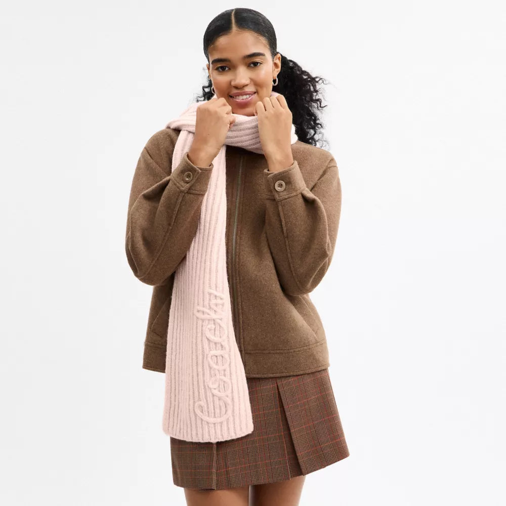 Coach Script Knit Muffler - Pink