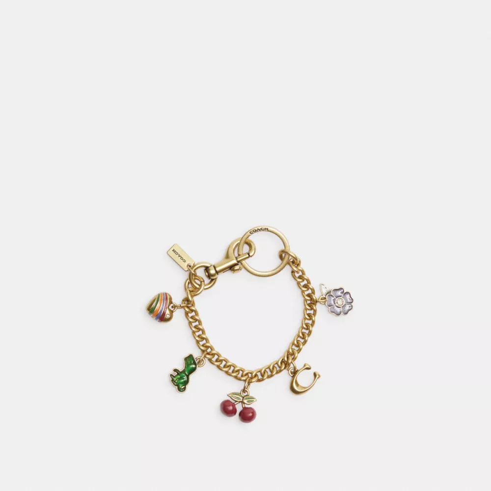 Motif Chain Bag Charm - Metal/Brass/Multi
