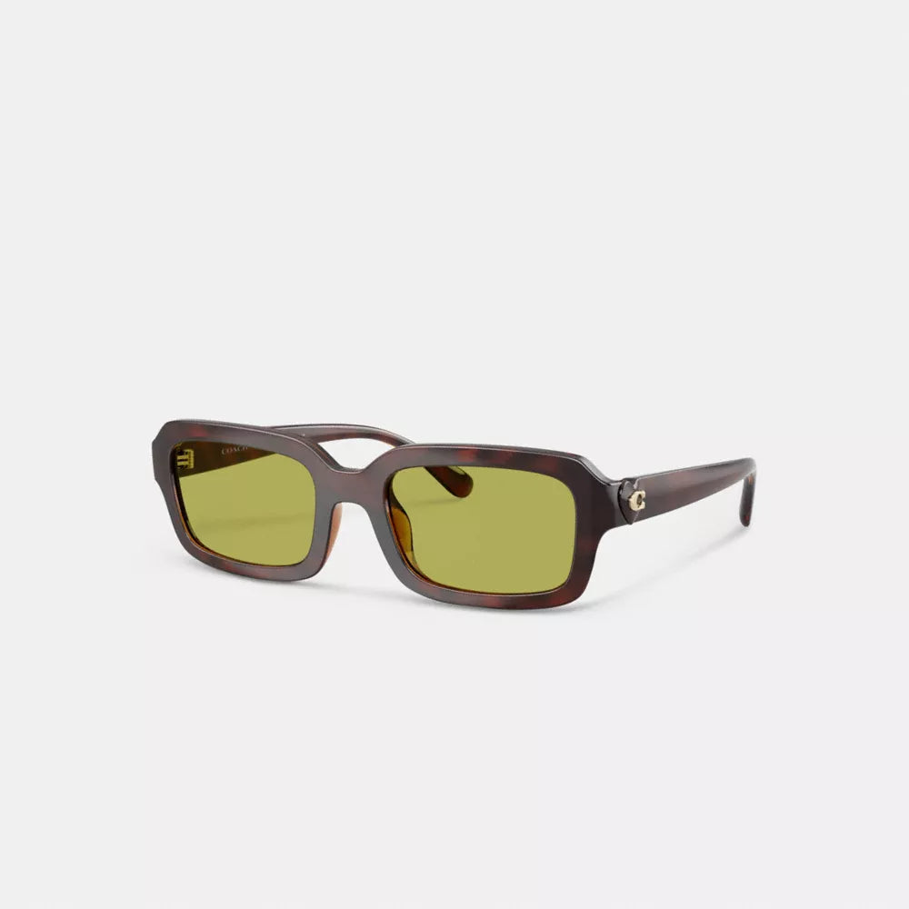 C Heart Narrow Square Sunglassses - Dark Tortoise