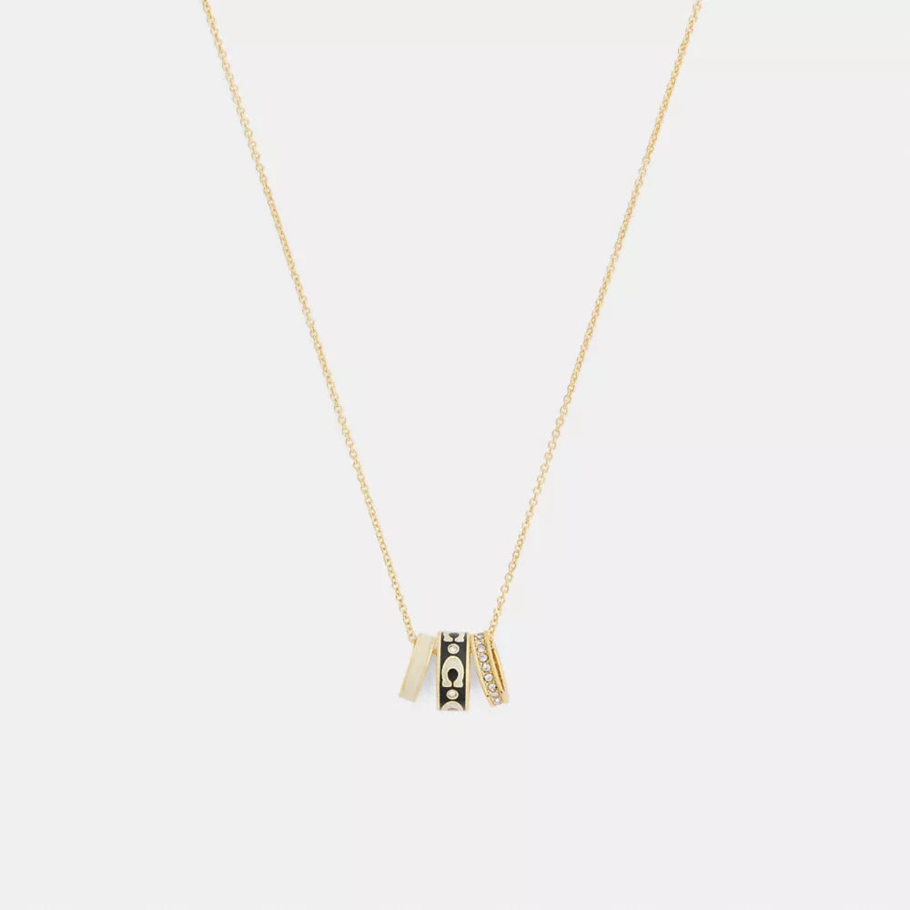 Repeated C Rondelle Necklace - Gold/Black